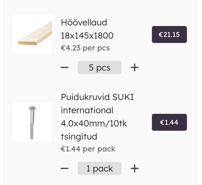 Partner with material sellers